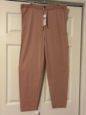 NWT EILEEN FISHER Sz M Powder Knit Blush Pink Soft Jogger Pants NEW